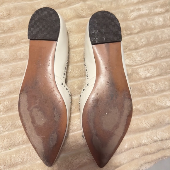 Coach Valintina Pointed Flats With Studs In Off White Leather Women’s Sz 8 - Picture 8 of 10